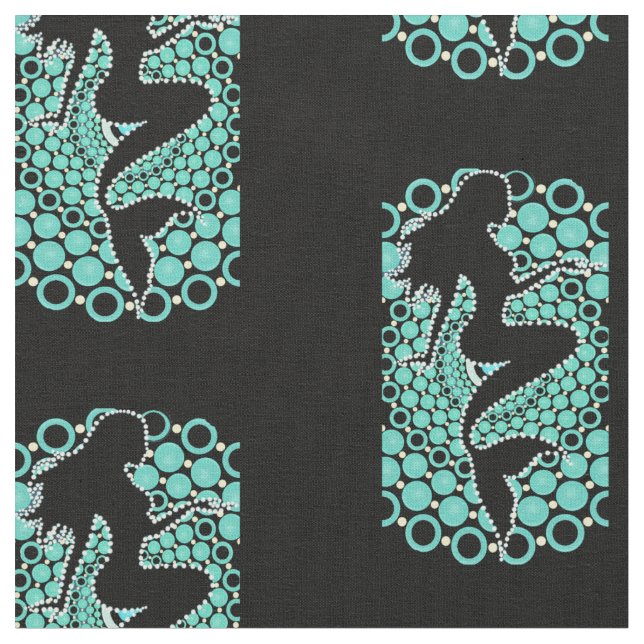 Tela Silhouette de sirena en burbujas Thunder_Cove  (De cerca)