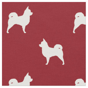 Tela Silhouettes chihuahua de cabello largo rojo y blan