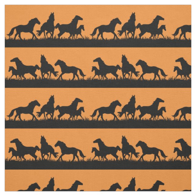 Tela Silhouettes de Mustang silvestre (Retal)