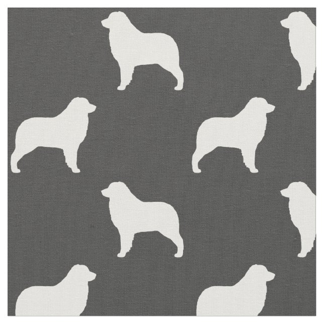 Tela Silhouettes de perro pastor australiano gris y bla (De cerca)