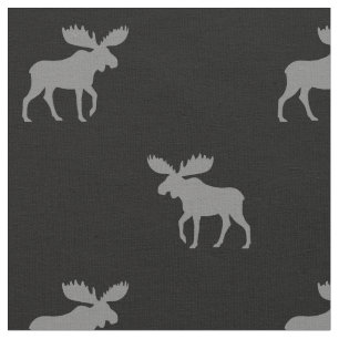 Tela Silhouettes moose Gris y con estampado negro