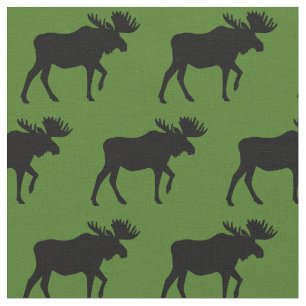 Tela Silhouettes moose verde