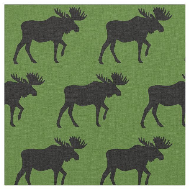 Tela Silhouettes moose verde (De cerca)