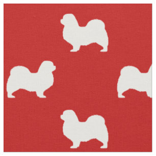 Tela Silhouettes tibetano de perro rojo y blanco