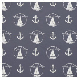 Tela Silueta de anclaje blanco naumático/velero blanco