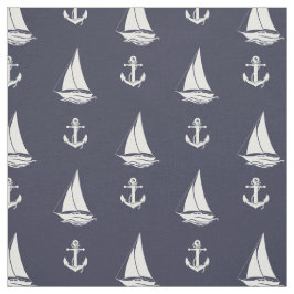 Tela Silueta de anclaje blanco/velero blanco