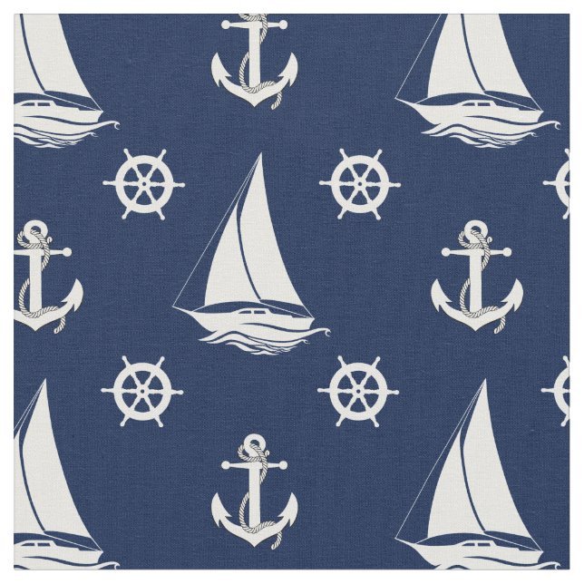Tela Silueta de anclaje/rueda/velero de la Armada Náuti (De cerca)