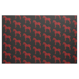 Tela Silueta de caballo de tiro rojo y negro