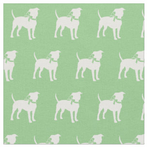 Tela Silueta de perro American Staffordshire verde salv