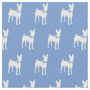 Tela Silueta de perro Basenji azul claro