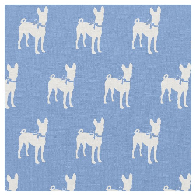Tela Silueta de perro Basenji azul claro (De cerca)