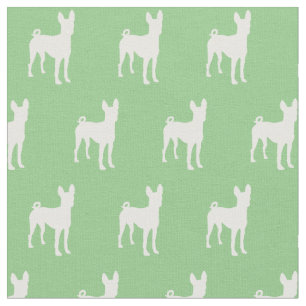 Tela Silueta de perro Basenji mascota verde salvia