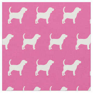 Tela Silueta de perro Beagle Mascota Rosa