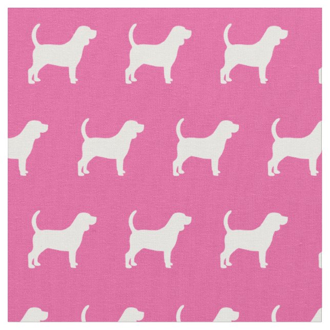 Tela Silueta de perro Beagle Mascota Rosa (De cerca)