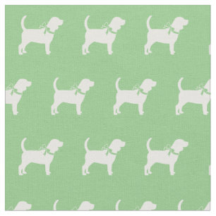 Tela Silueta de perro Beagle mascota verde salvia