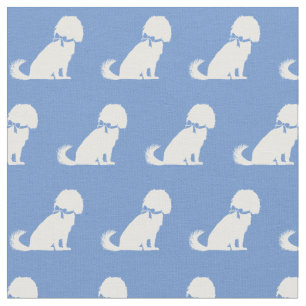 Tela Silueta de perro Cavalier King Charles Azul Claro