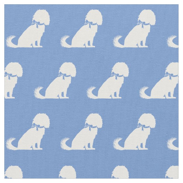 Tela Silueta de perro Cavalier King Charles Azul Claro (De cerca)