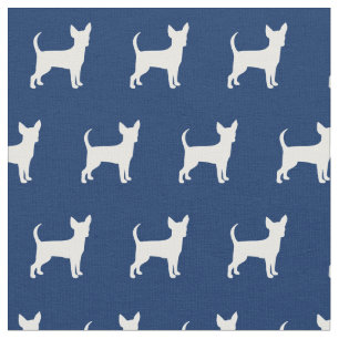Tela Silueta de perro Chihuahua azul marino