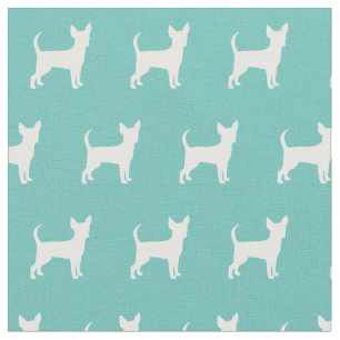 Tela Silueta de perro Chihuahua mascota azul turquesa