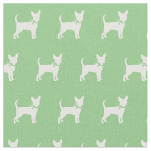 Tela Silueta de perro Chihuahua mascota verde salvia