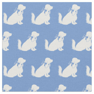 Tela Silueta de perro Cocker Spaniel Azul Claro