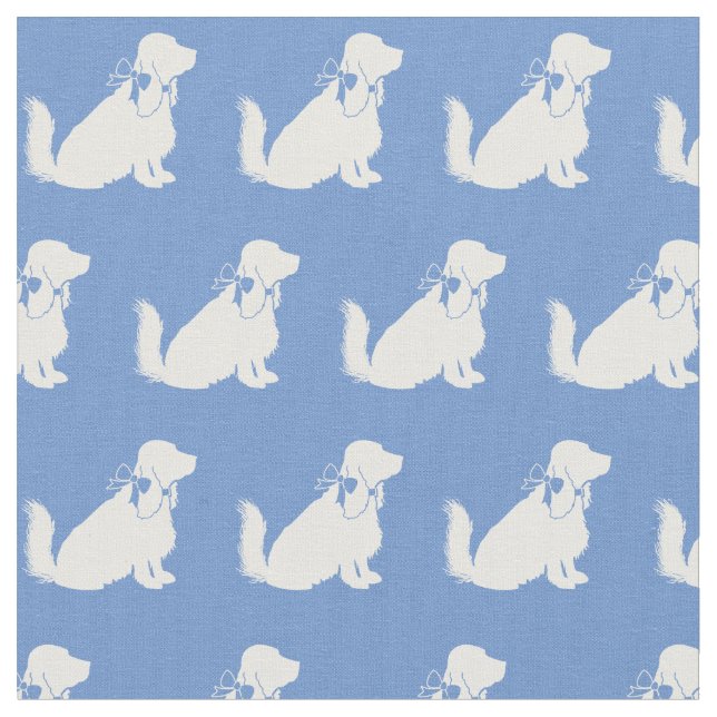 Tela Silueta de perro Cocker Spaniel Azul Claro (De cerca)