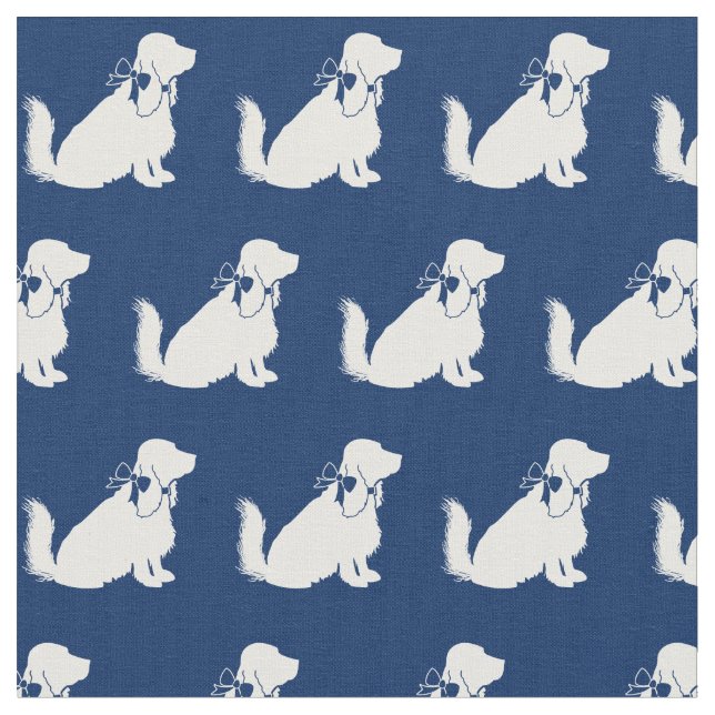 Tela Silueta de perro Cocker Spaniel azul marino (De cerca)