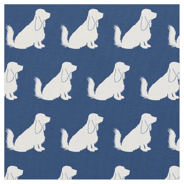 Tela Silueta de perro Cocker Spaniel azul marino (De cerca)