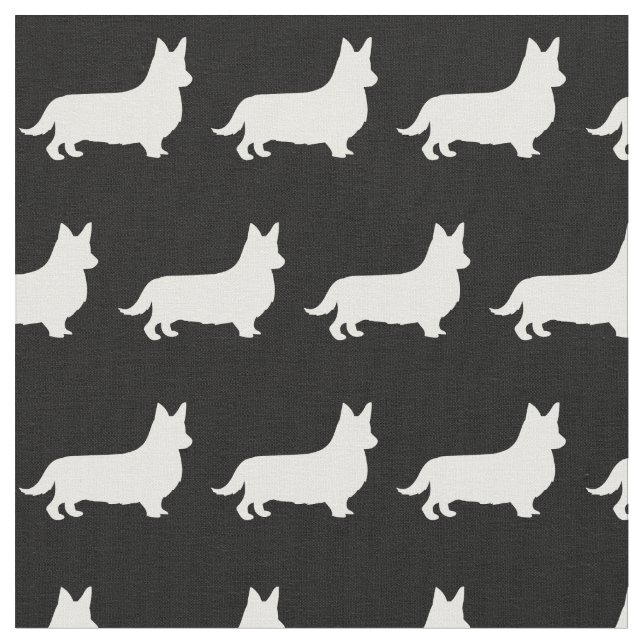 Tela Silueta de perro Corgi galés Pembroke (De cerca)