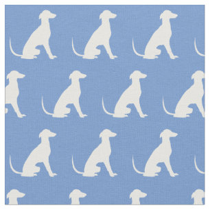 Tela Silueta de perro galgo azul claro