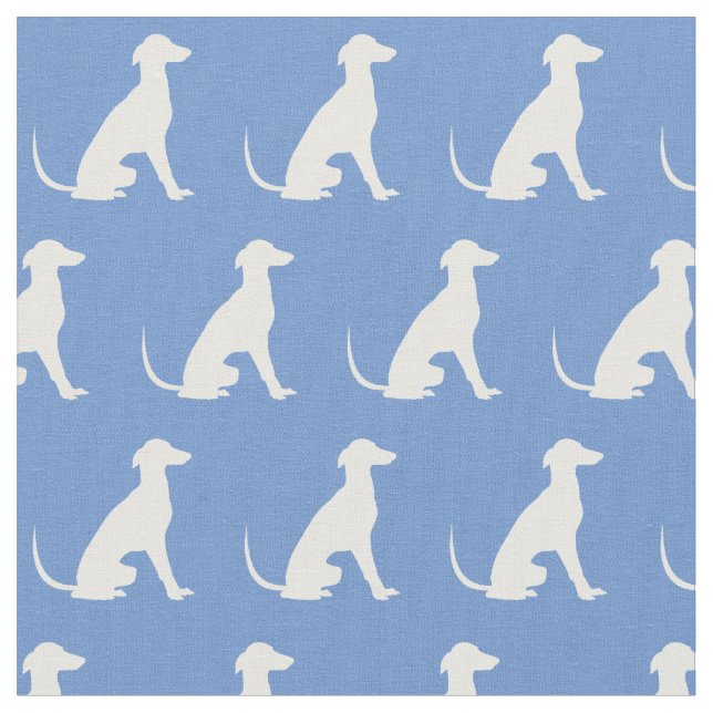 Tela Silueta de perro galgo azul claro (De cerca)