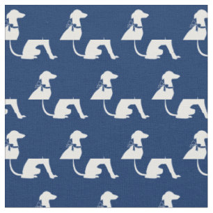 Tela Silueta de perro galgo azul marino mascota