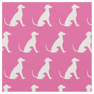 Tela Silueta de perro galgo rosa para mascotas