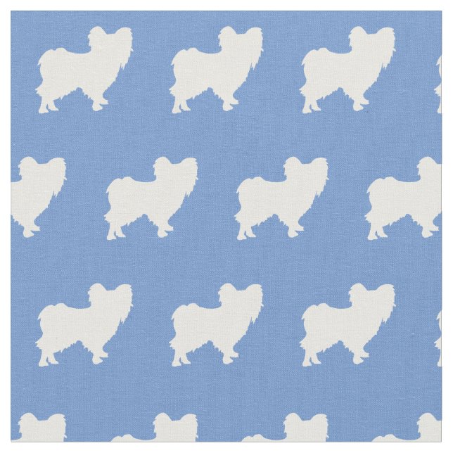 Tela Silueta de perro Papillon Azul Claro (De cerca)