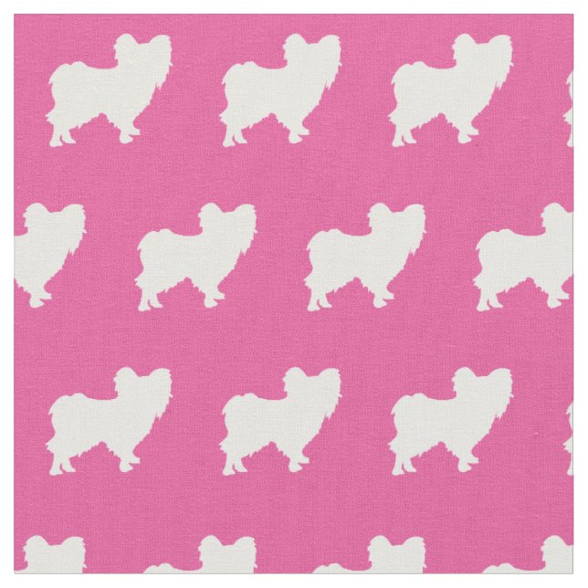 Tela Silueta de perro Papillon rosa para mascotas (De cerca)