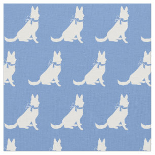 Tela Silueta de perro pastor alemán Light Blue
