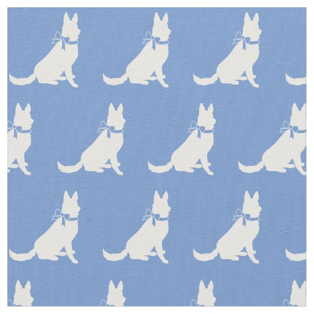 Tela Silueta de perro pastor alemán Light Blue (De cerca)