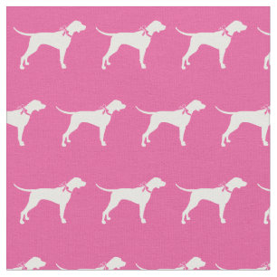 Tela Silueta de perro Pointer rosa para mascotas