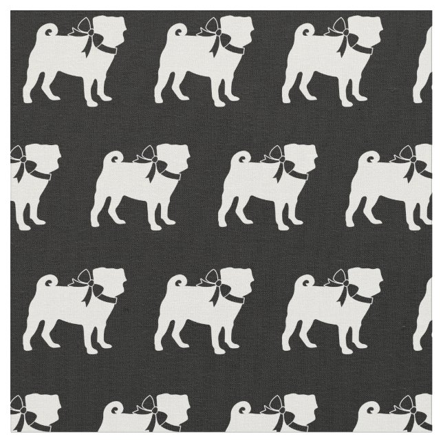 Tela Silueta de perro Pug mascota (De cerca)
