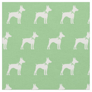 Tela Silueta de perro Rat Terrier en verde salvia Pet