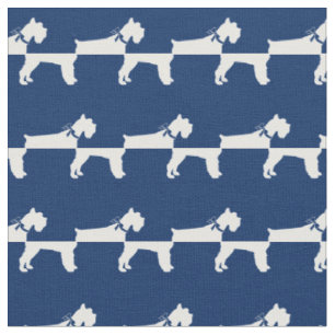 Tela Silueta de perro Schnauzer miniatura azul marino