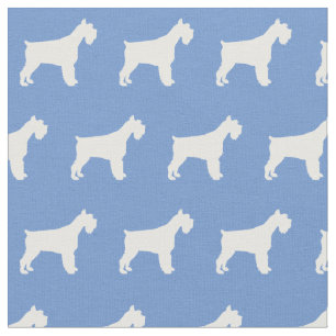 Tela Silueta de perro Schnauzer miniatura en azul claro