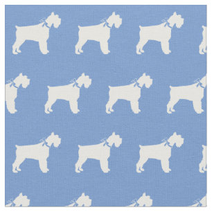 Tela Silueta de perro Schnauzer miniatura en azul claro