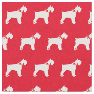 Tela Silueta de perro Schnauzer miniatura mascota rojo