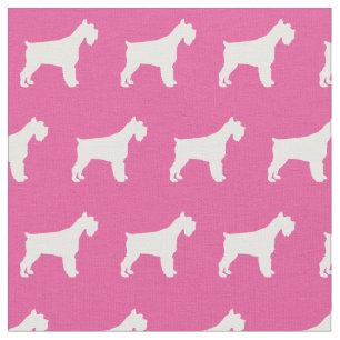 Tela Silueta de perro Schnauzer miniatura rosa para mas