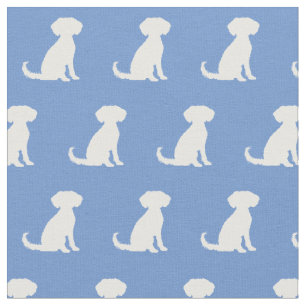 Tela Silueta de perro Schnoodle Azul Claro