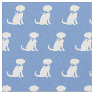 Tela Silueta de perro Schnoodle Azul Claro