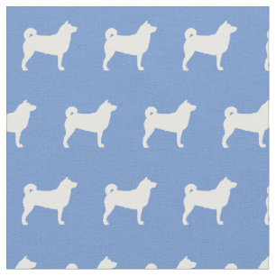 Tela Silueta de perro Shibu Inu Azul Claro