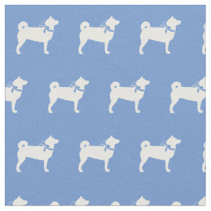 Tela Silueta de perro Shibu Inu Azul Claro