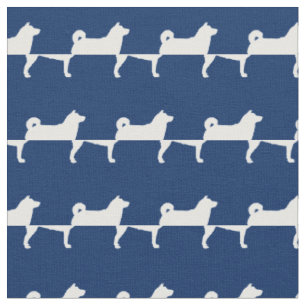 Tela Silueta de perro Shibu Inu azul marino